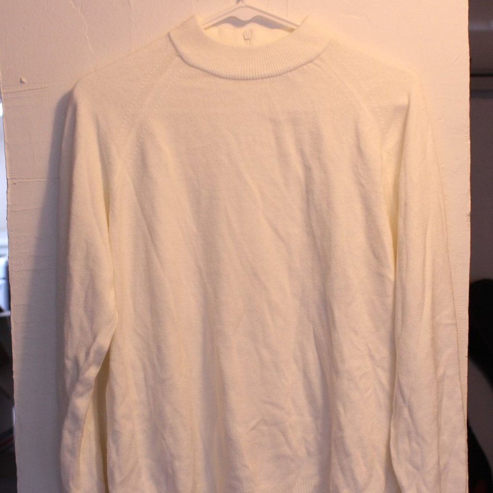 Off white mock neck sweater